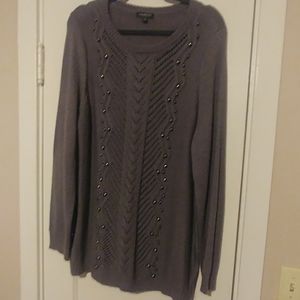 classy grey beaded sweater